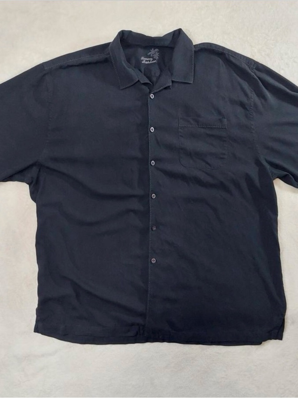 Tommy Bahama Black Short-Sleeve Button-Down Shirt